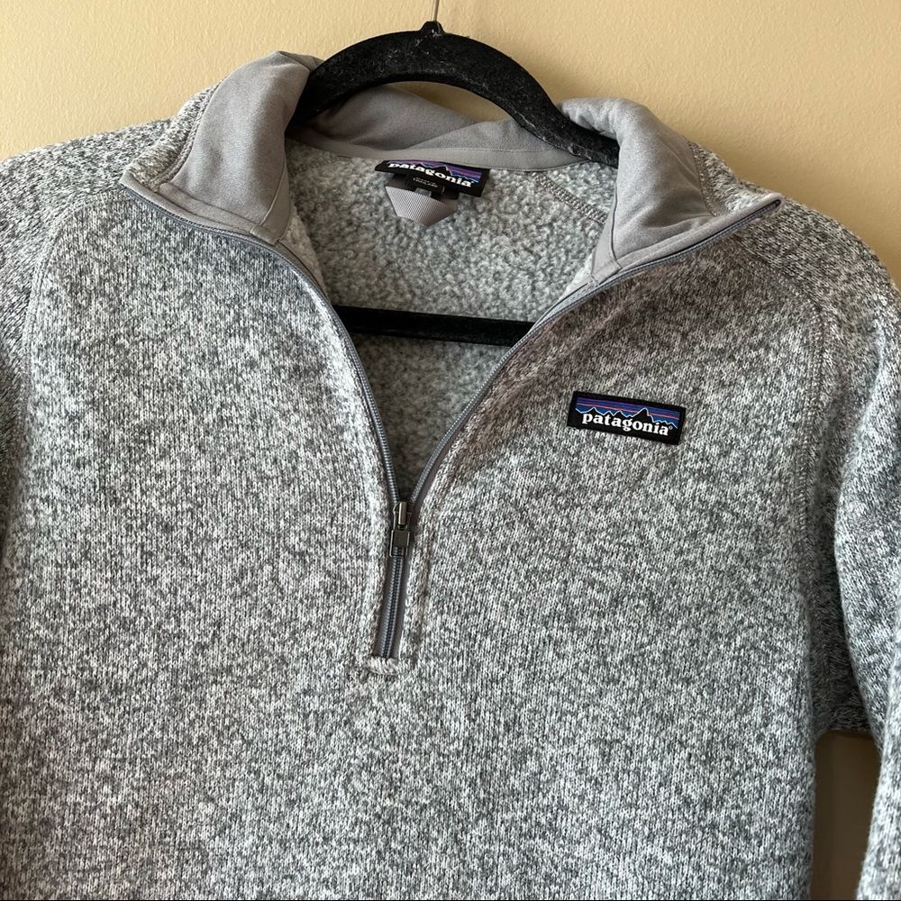 Patagonia Women’s Gray Better Sweater Quarter Zip Pullover Small - Picture 2 of 8